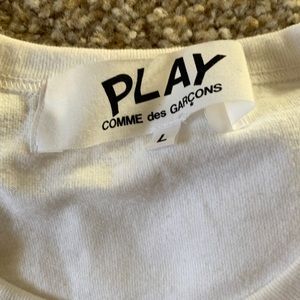 Comme des Garçons White T-Shirt Size L Great Condition